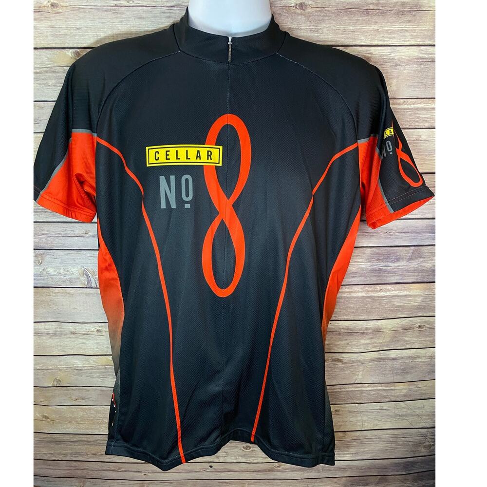 PRIMAL Men’s 2XL Red Black Cellar 8 Short Sleeve Cycling Jersey Full Zip